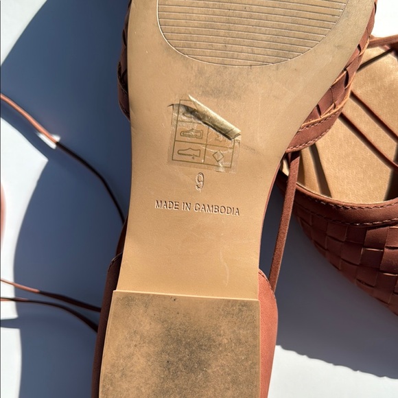 Like New Madewell Celina Woven Ankle-Tie Flats in Nubuck Leather Women's size 9 - Picture 6 of 6